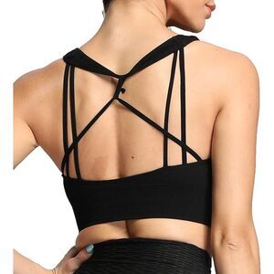 Aoxjox Workout Ribbed Seamless Sports Bras Fitness Running Yoga Sz S